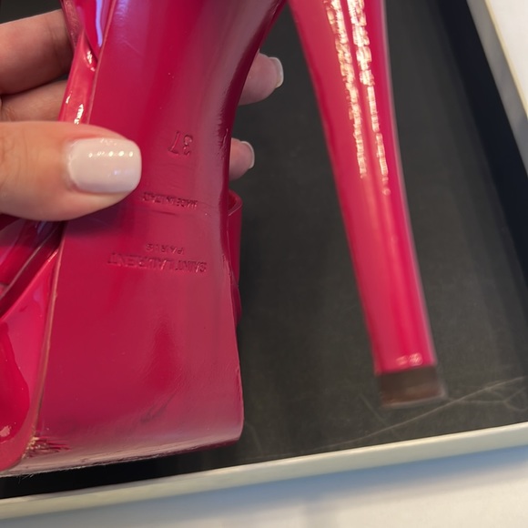 Ysl Saint Laurent Fuschia Tribute Sandals Size 37 - Picture 6 of 9